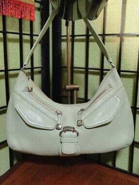Cole Haan Vintage Mint Green Leather Hobo Shoulder Bag